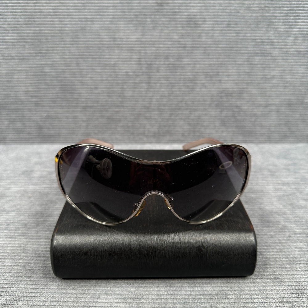 Valentino 5451/S Crystal Embellished Shield Sunglasses Silver Pink Y2k